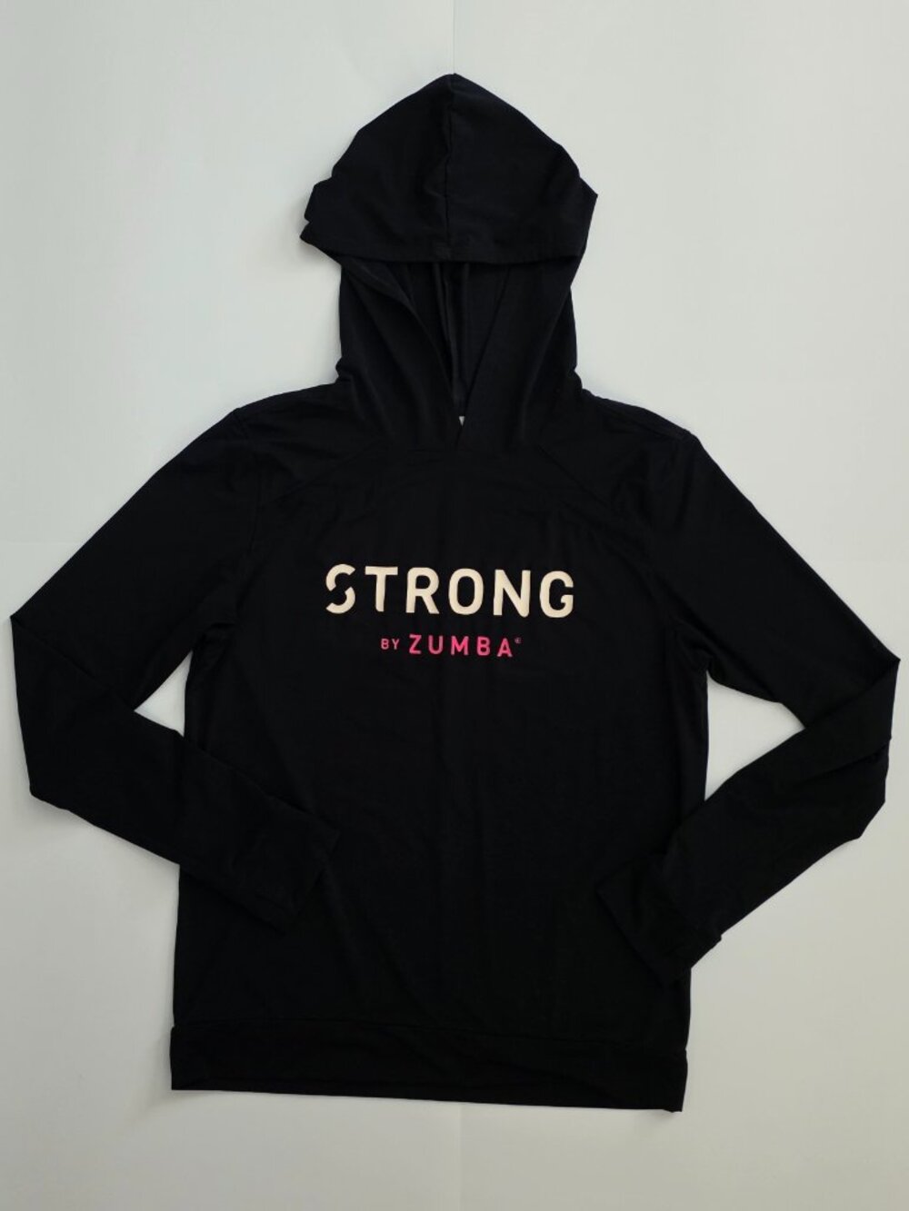 STRONG by Zumba Instructor Pull-Over Hoodie Long Sleeve Thumb Holes Women Medium